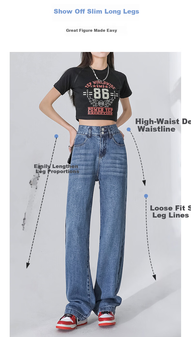 Boruilai Lyocell Narrow Fit Women's Jeans 2026 New High-End Spring Straight Leg Casual Trendy 8