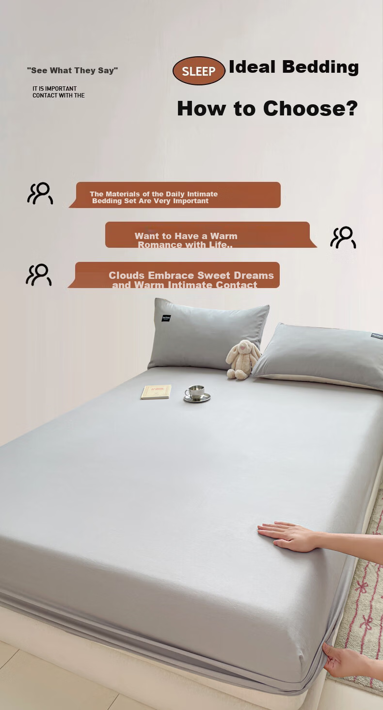 Miiow 100% Cotton Fitted Sheet Pure Cotton Mattress Protector Dustproof Cover 180x200cm 2
