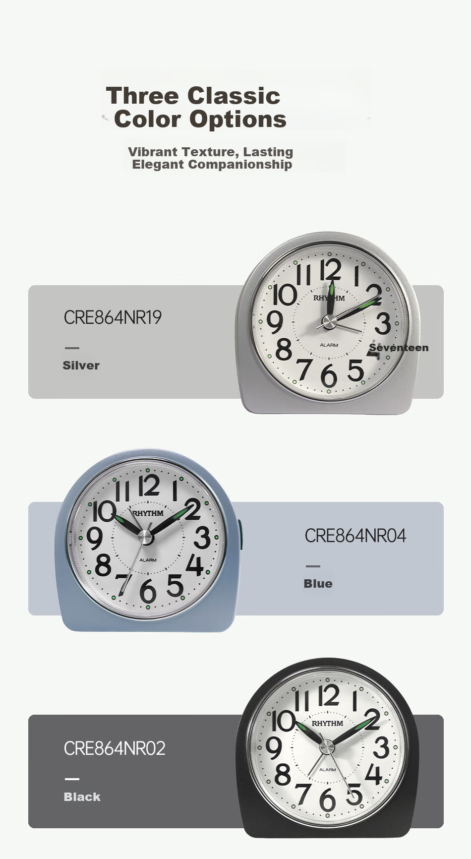 RHYTHM Cute Student Night Light Alarm Clock for High School, Middle School, and Elementary Students, Simple and Practical Wake-Up Device, Loud Alarm for Boys, Back to School Season 18