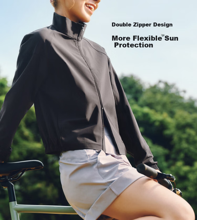 Beneunder Women's Sunscreen Jacket Outdoor Quick-Dry UV Protection UPF50+ ES001 Frost White XL 10
