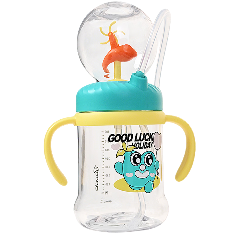 Baoshi Children's Day Gift Water Bottle Whale Spraying Cup Baby Straw Drinking Bottle Kindergarten Primary School Home Strap Style