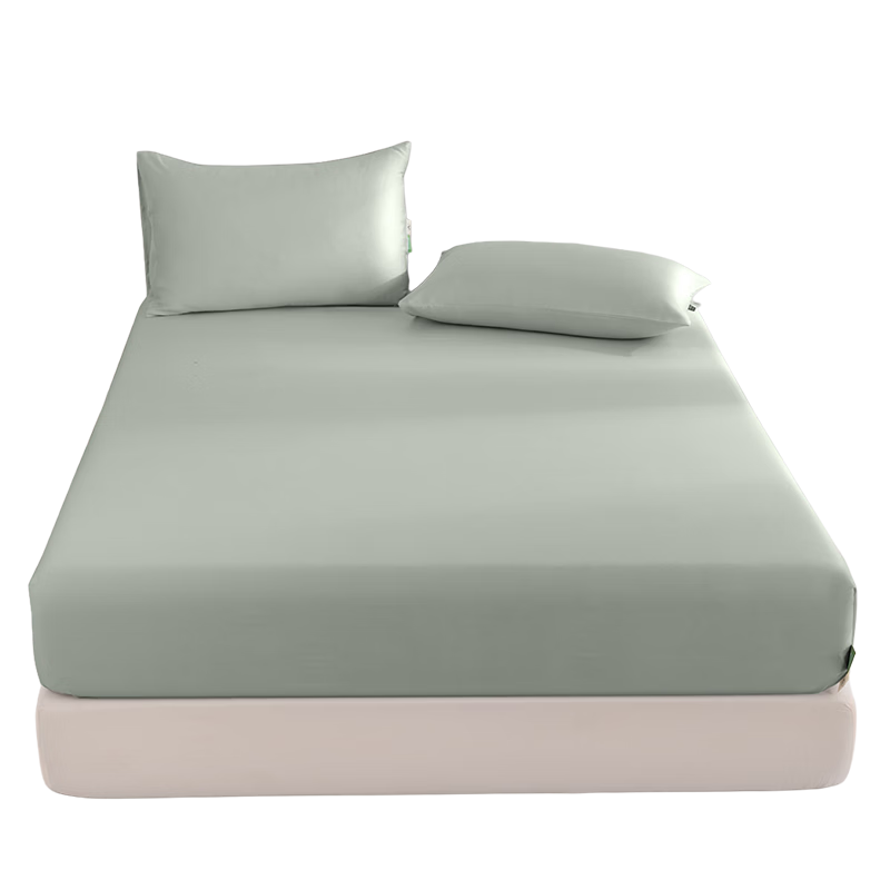 MUJI Class A 60S Lyocell Cooling Ice Silk Fitted Sheet Mattress Protector Bed Cover Summer Silky Bed Sheet 1.8x2m