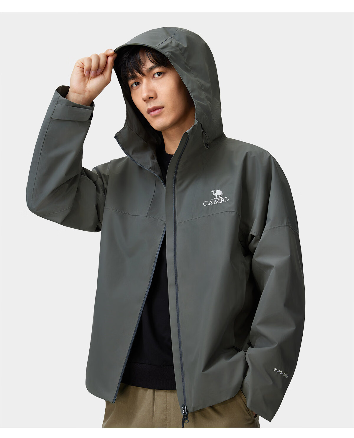CAMEL [Wang Junkai's Choice], Outdoor Rain God Windbreaker Jacket for Men And Women, Hard Shell, Heavy Rain Level Windproof Waterproof Coat 39