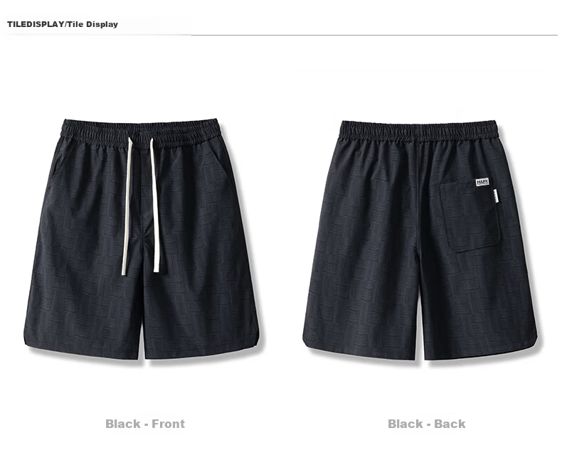Mark Fairwhale Men's Summer Casual Shorts Mid-Length Five-Point Lightweight Breathable Quick-Dry Sports Pants Black 4XL 18