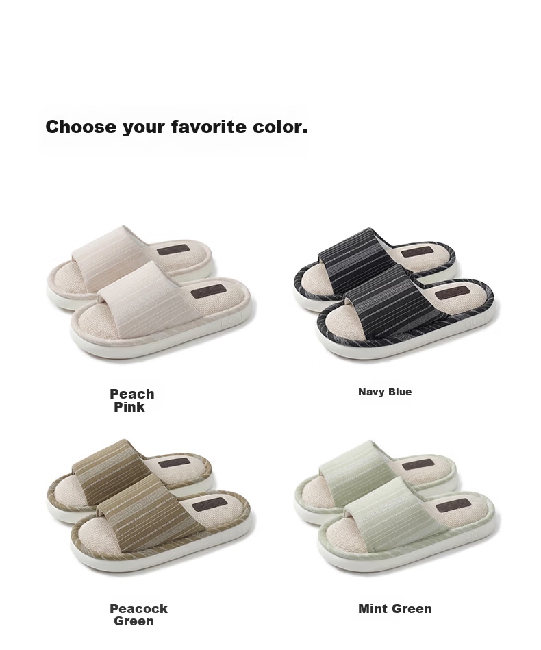 Puxiya Linen Slippers for Women 2026 New Indoor Home Non-Slip Odor-Resistant Cotton Linen Slippers Mint Green Size 39-40 7