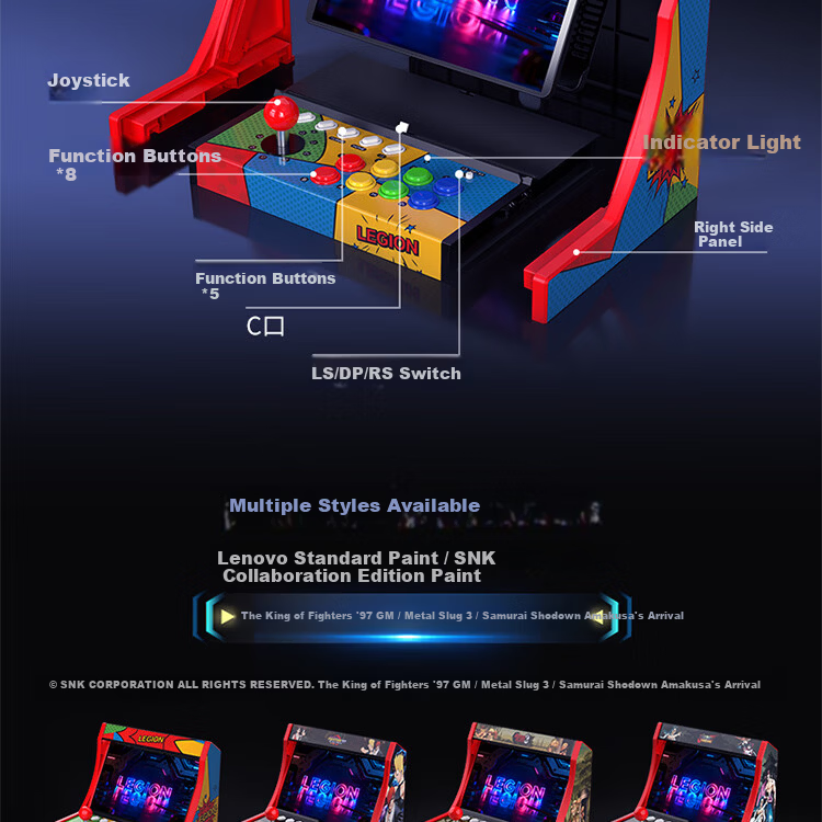 Lenovo Legion Y700 4th/5th Gen Tablet Custom Arcade Base Plug and Play Custom Turbo Function Simultaneous Charging and Playing SNK Collaboration Edition (Metal Slug) 7