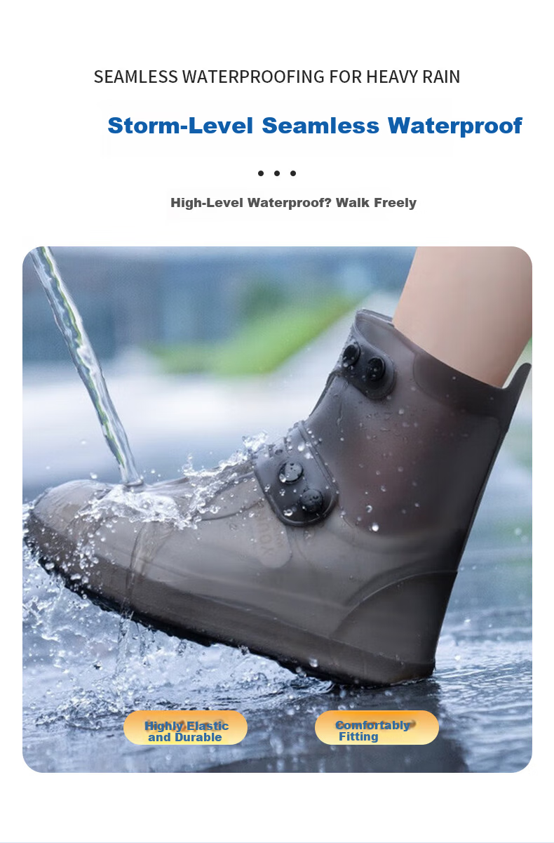 Lelandi Waterproof Rain Shoe Covers Thickened Wear-Resistant Non-Slip Rain Boots for Men and Women Size 36/37 L1150 2