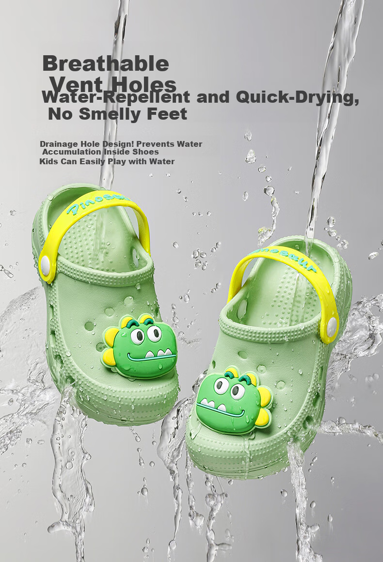 Cheerful Mario Dinosaur Baby Clog Sandals Children's Summer Slippers Boys Girls Non-Slip Toddler Outdoor Sandals 3