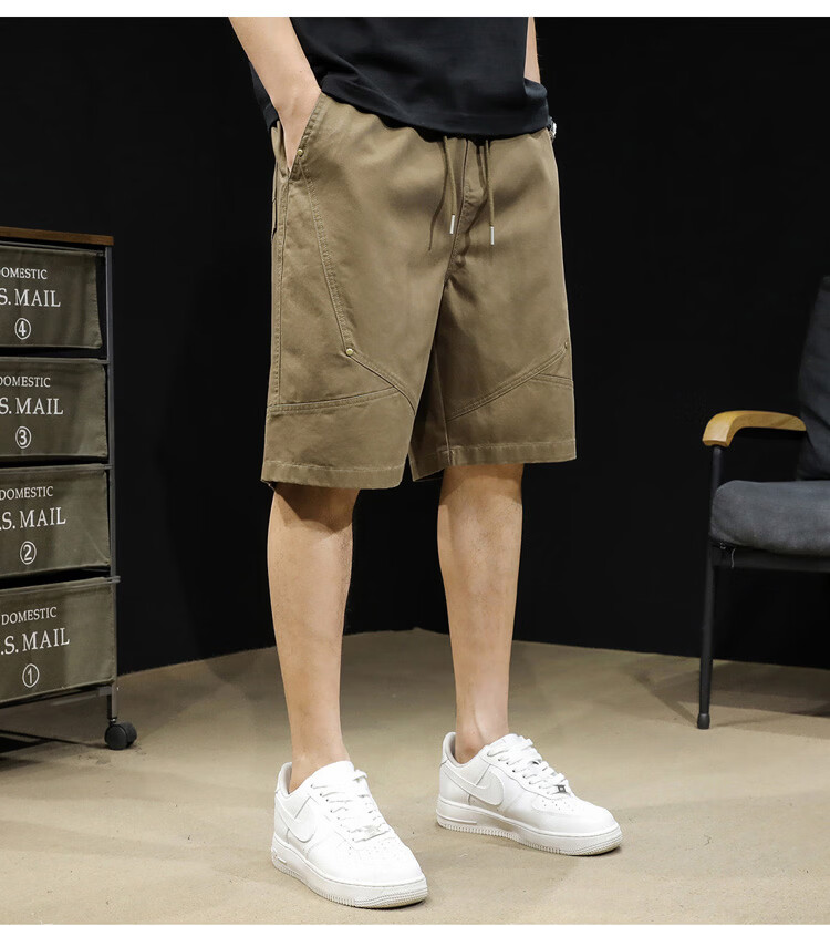 JEEP Men's Summer Cotton Straight Work Shorts Loose Casual Khaki 4XL 11