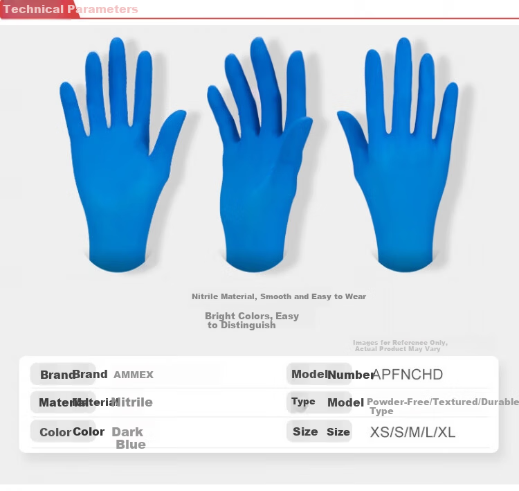 Aimas Disposable Durable Nitrile Powder-Free Gloves 100pcs/Box APFNCHD48100 Extra Large 1 Box 2