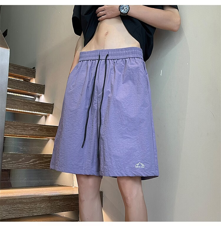 TUCANO Men's Summer Ice Cool Thin Loose Casual Embroidered Sports Shorts Black M 32