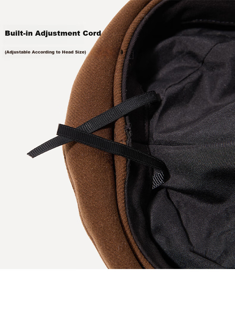 XUEXIMAN Japanese Vintage Cartoon Bear Brown Wool Beret Women's Fashionable Elegant Painter Hat 20