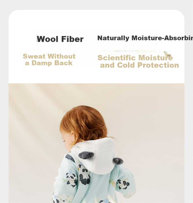 Babycare Children's Camellia Padded One-Piece Winter Thickened Outerwear Warm Romper Cream Rabbit 80cm 8