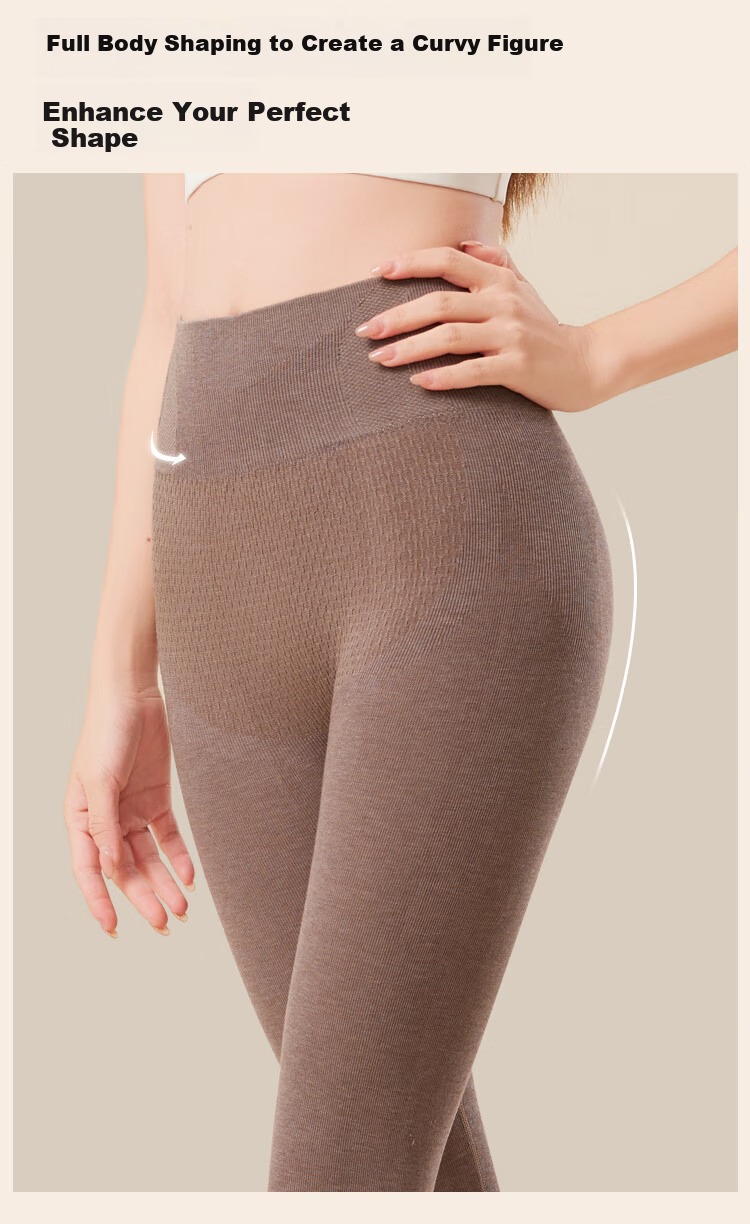 Urban Beauty Thermal High-Waist Wool Blend Warm Leggings for Women Autumn Pants with Tummy Control, Pink, Size L 10