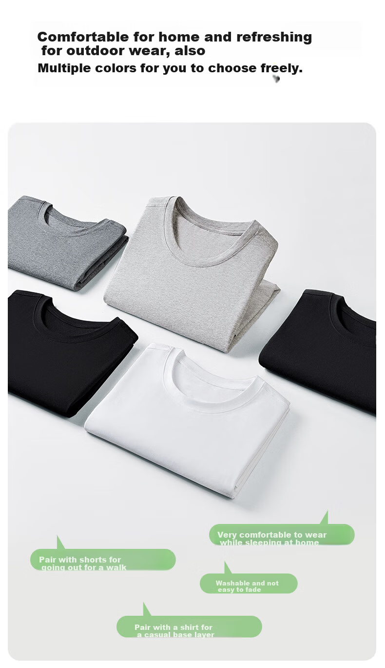 Miiow [Antibacterial Cooling] Men's Short Sleeve T-Shirt 40s Combed Cotton Basic Spring Summer White 2XL 11