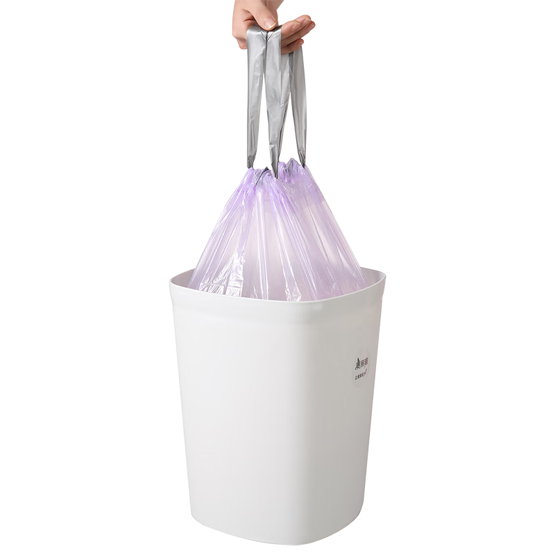 Meiliya Purple Drawstring Trash Bags 45x50cm 100pcs 1mil Tear-Free Kitchen Bathroom Home Office