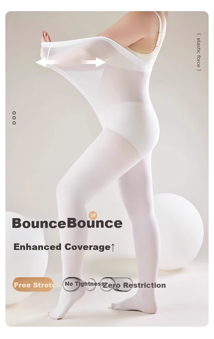 BOPRUIEY White Plus Size Tights Pantyhose Spring Summer Adult Dance Practice Stockings for Plus Size Students 12