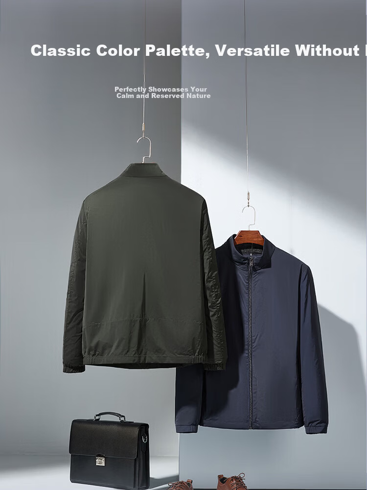 YOUNGOR Business Commuter Spring New Men's Jacket Stand Collar Short Executive Jacket 424998F 7
