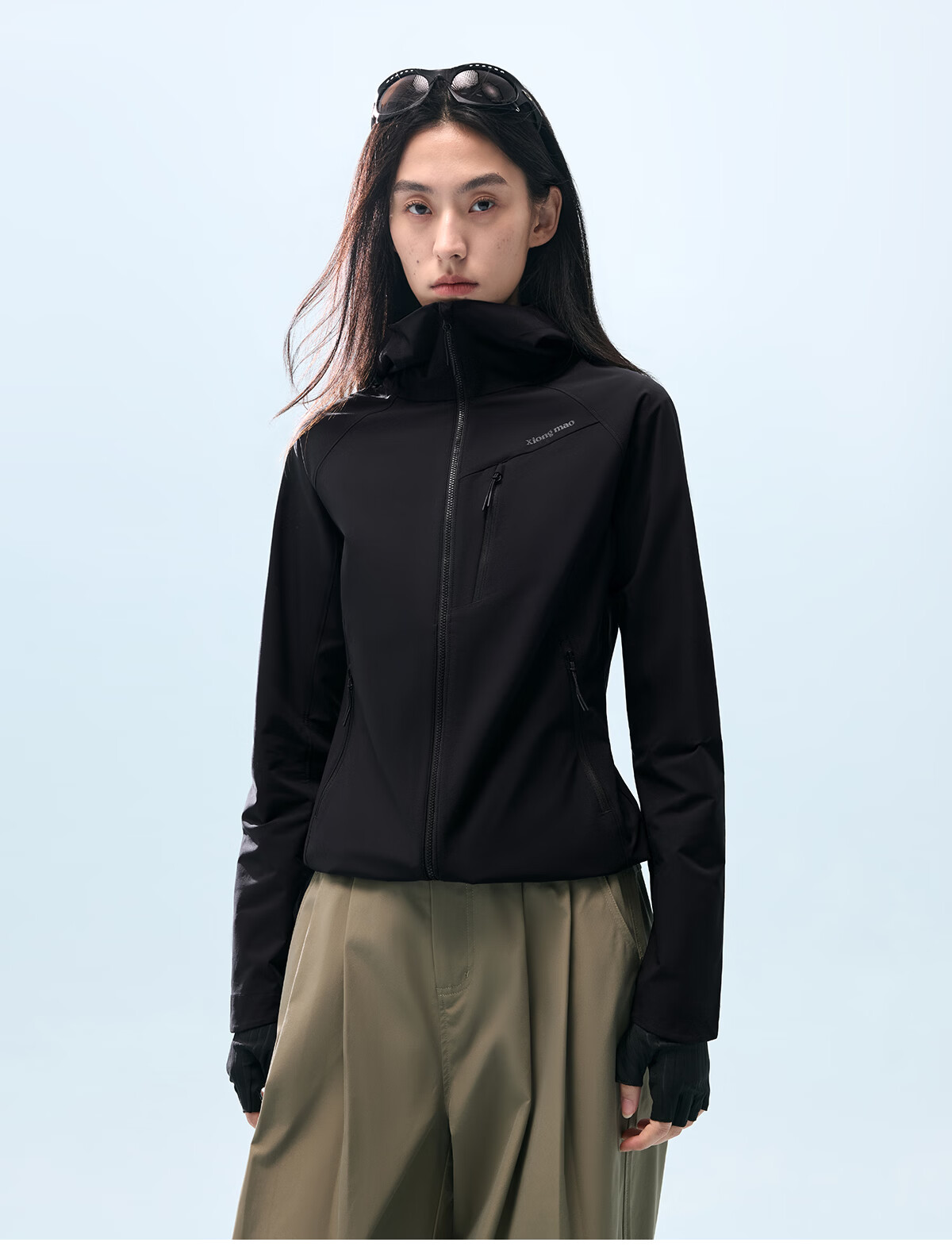 Xiongmao Liu Yifei Same Style [Wanye Soft] Hooded Soft Shell Jacket, Water-Repellent, Windproof, Slim-Fit Coat for Women 1176 38