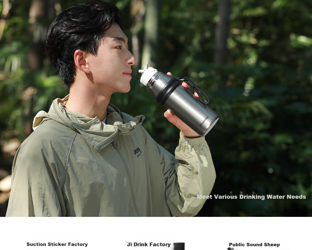 Fuguang Insulated Water Bottle for Men And Women, Tea Cup, Outdoor Cup, Large Capacity Business Gift, 680ml Black 5