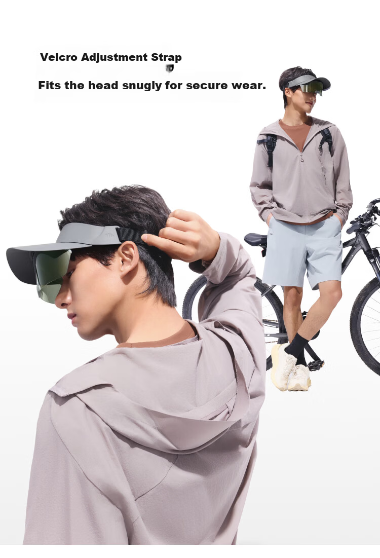 Beneunder Magnetic Sunglasses Sun Hat for Men Full Face Sunshade Hat Open Top Outdoor Sports Cycling Detachable Polarized Lenses 16