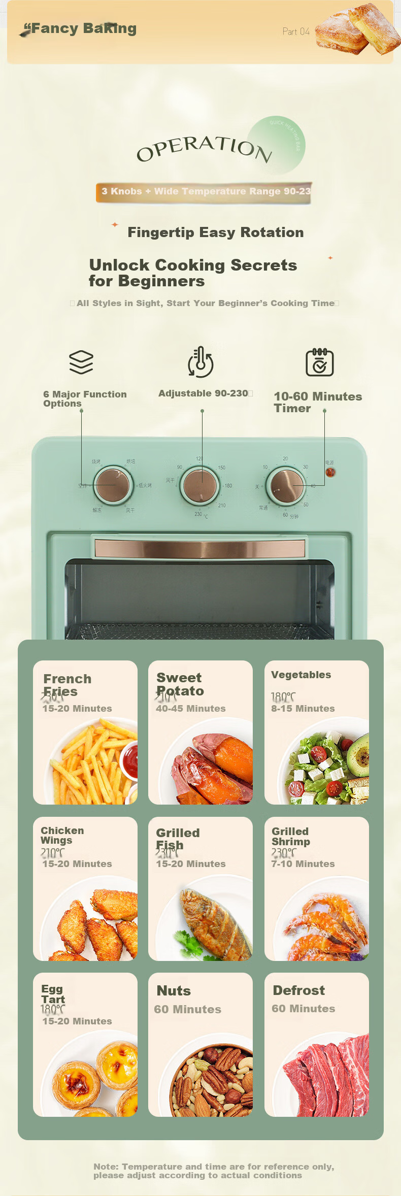OUNIN Air Fryer Oven Household Air Fryer Electric Oven Combo Multifunctional 12L White 11