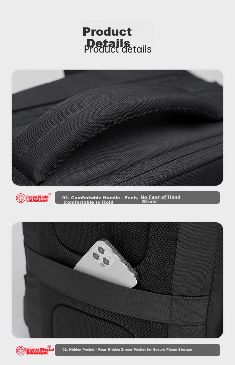 CROSSGEAR Swiss Army Knife Men's 17.3-inch Laptop Backpack Large Capacity Business Travel Bag 12