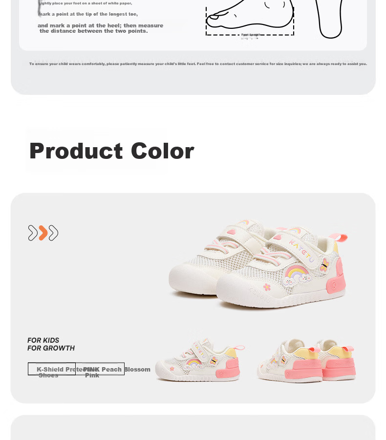 Cater Rabbit Baby Kids Shoes 2026 Spring New Girls White Sneakers Non-slip Breathable Boys First Walk Shoes X6AE002 11