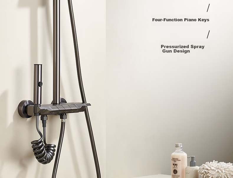 KEGOO Shower Set Integrated Four-Function Piano Key Bathroom High-Pressure Shower Head Bathing Kit K4108 3