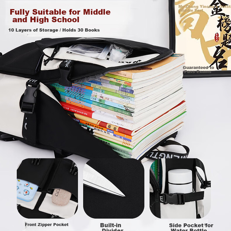 Warrior Backpack for Middle and High School Students, Large Capacity Lightweight Stylish College Student Laptop Backpack for Men and Women 9