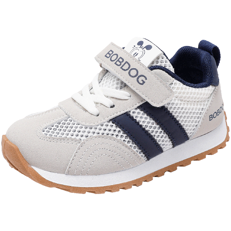 BOBDOG Boys' Mesh Summer Running Shoes Casual Sports Shoes for Kids 103562086 Microcrystal Gray/Navy Blue Size 30