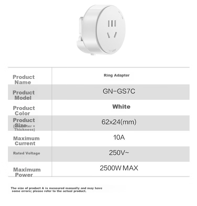 BULL Track Socket/Power Strip/Extension Board/Five-Hole Adapter Switch GN-GS7C White for GB7 Invisible Series 16