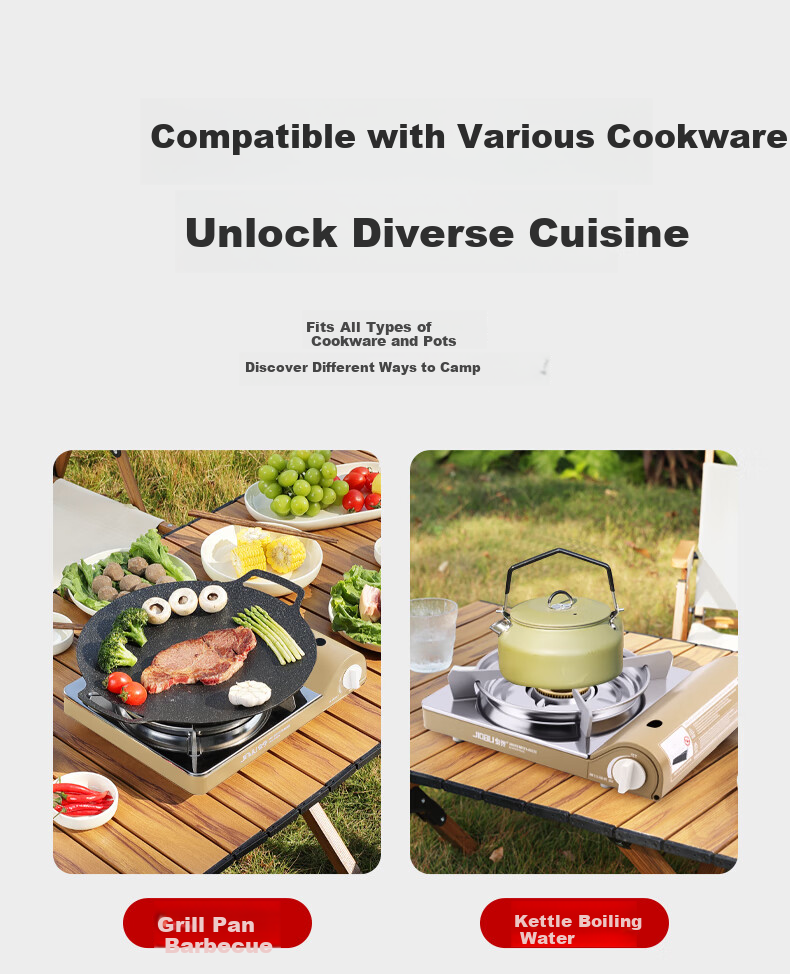 Jinyu Portable Cassette Stove Windproof Explosion-Proof Gas Cooker Outdoor Camping Magnetic Stove High-Power 4.1KW Gas Burner 8