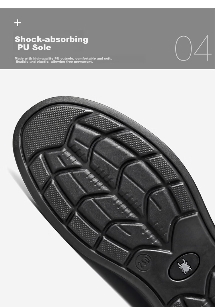 Spider King Casual Leather Shoes Men Spring Autumn Business Classic Comfortable Versatile Soft Sole Slip-On Black Size 42 7
