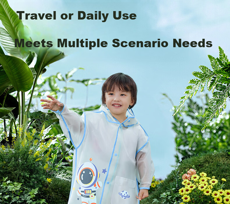Betis Kids Raincoat Boys Girls Waterproof Rainwear Kindergarten Primary School Student Rain Poncho 24