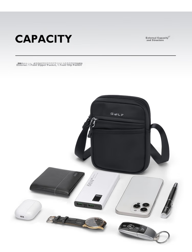 GOLF Men's Casual Shoulder Bag Lightweight Sports Crossbody Bag Commuter Phone iPad Bag Water-Resistant Outdoor 10