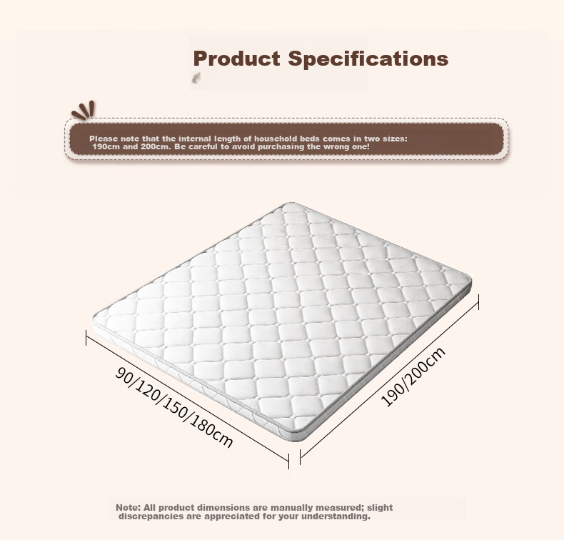 Zhuobo Coconut Palm Mattress Student Dormitory Mattress Firm Palm Mattress Foldable Mattress CD05 Model 90*190cm 16