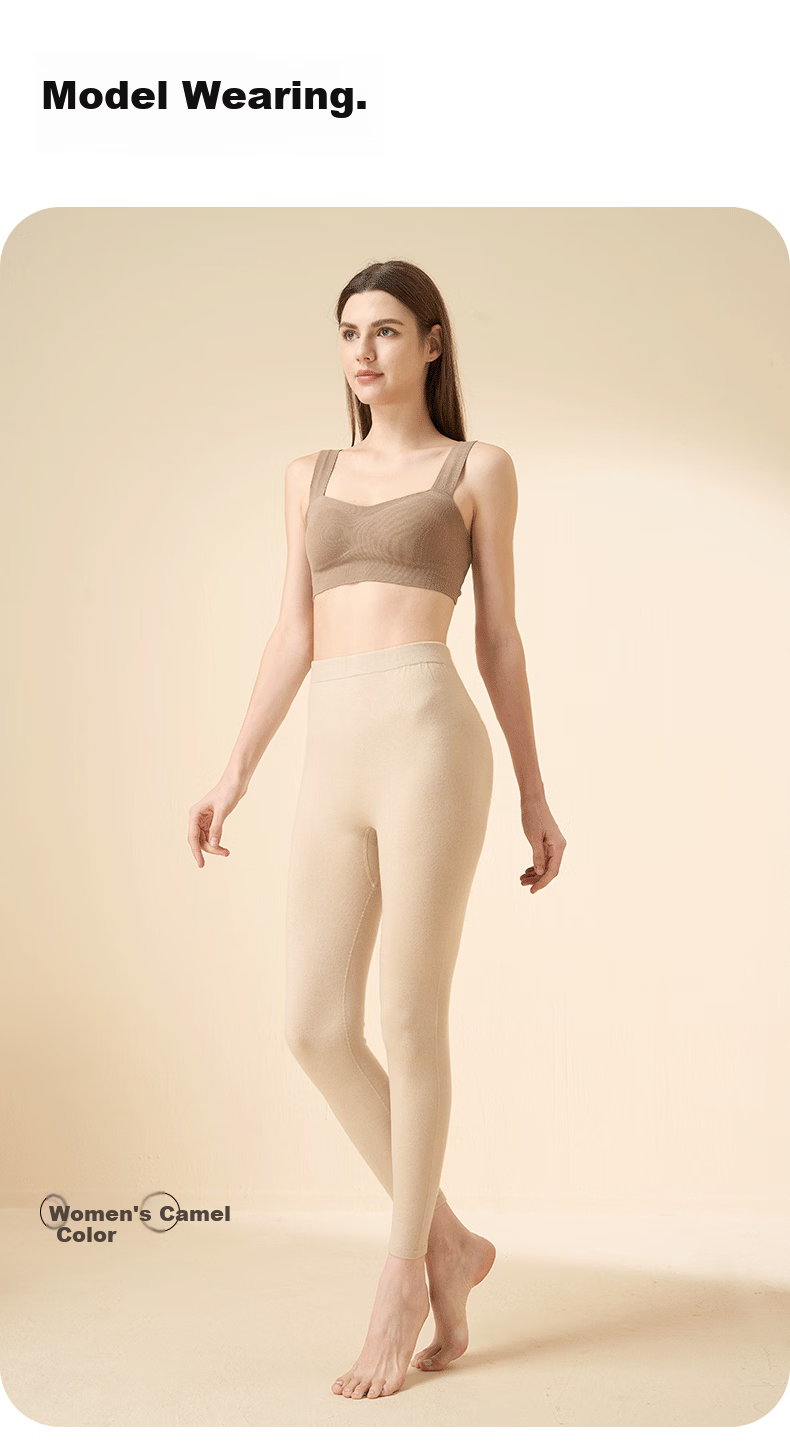 Mengyangwang Women's Thin Wool Pants Slim Fit Warm Leggings High Waist Outerwear Suitable Autumn Winter Thermal Underwear 27