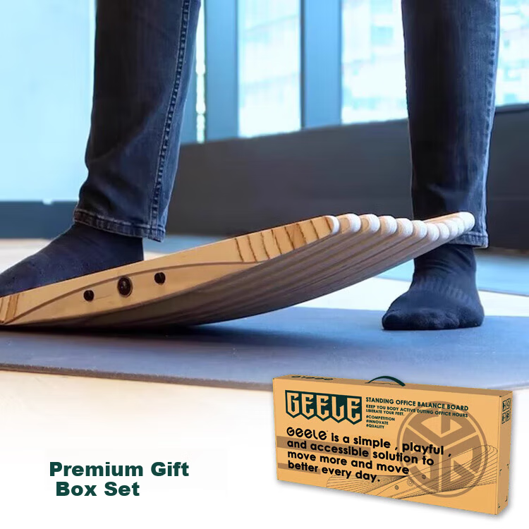 GEELE Balance Board Standing Desk Ski Surfing Simulator ADHD Stress Relief Ankle Strength Training Office Skateboard