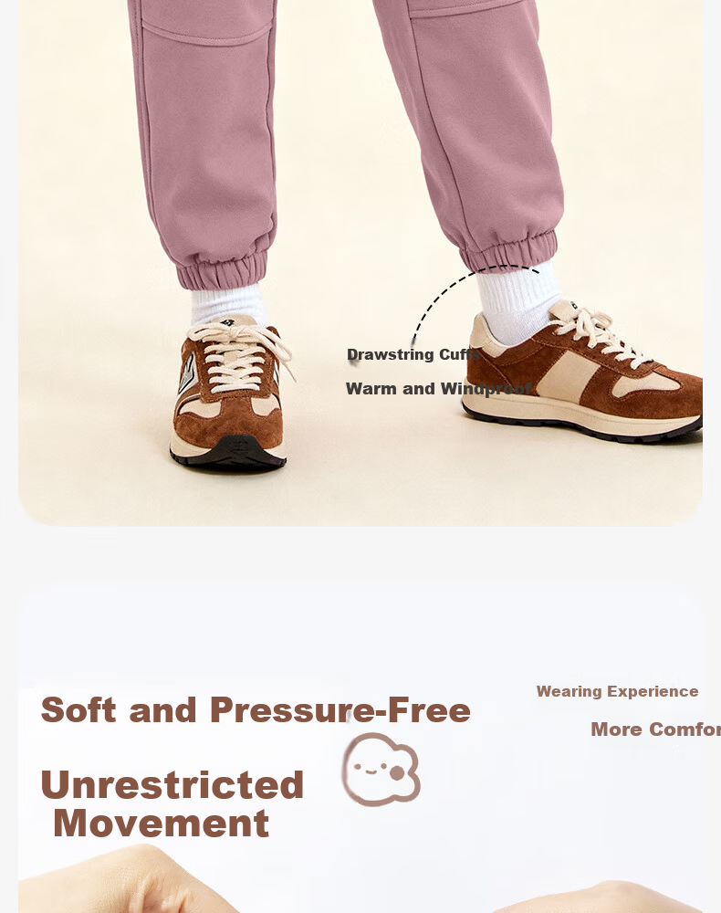 Baleno Kids Winter 2025 Fleece-Lined Casual Cargo Pants for Boys and Girls Outdoor Woven Trousers 6
