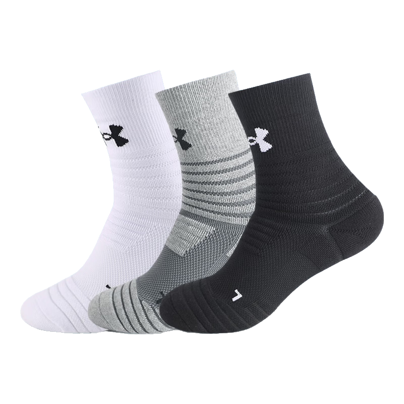Under Armour Men's Sports Basketball Socks Women's Autumn Winter Running Marathon Cotton Anti-Odor Terry Bottom Badminton Ankle Socks