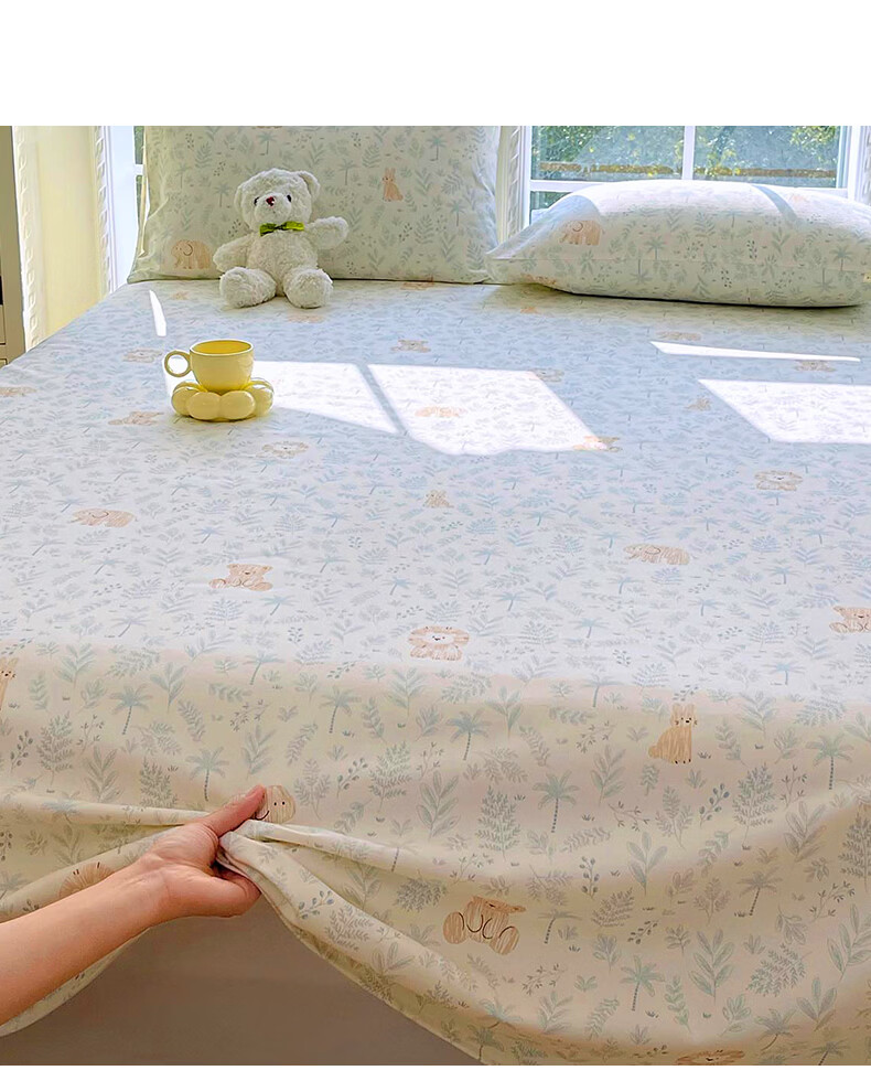KING SHORE Class A Pure Cotton Coarse Linen Bed Sheet And Duvet Cover, All-Cotton Double Bed Sheet, 230x245cm Single Bed Sheet, Qina 3