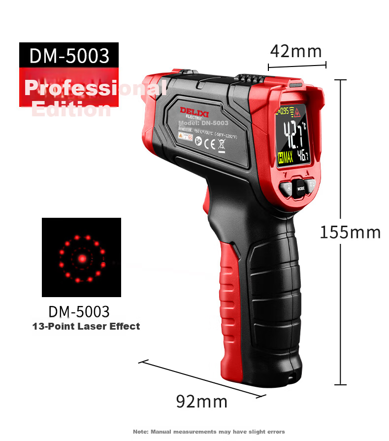 DELIXI ELECTRIC Industrial Infrared Thermometer High-Precision Temperature Gun for Oil, Kitchen Baking, and Water Temperature Measurement 14