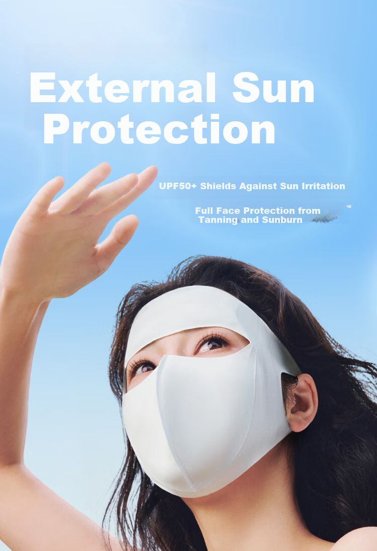 Beneunder Skin Barrier Protective Sunscreen Mask Face Shield Spring Summer Soothing Sensitive Skin Medical Breathable Anti-Dryness Deodorizing Blue 34