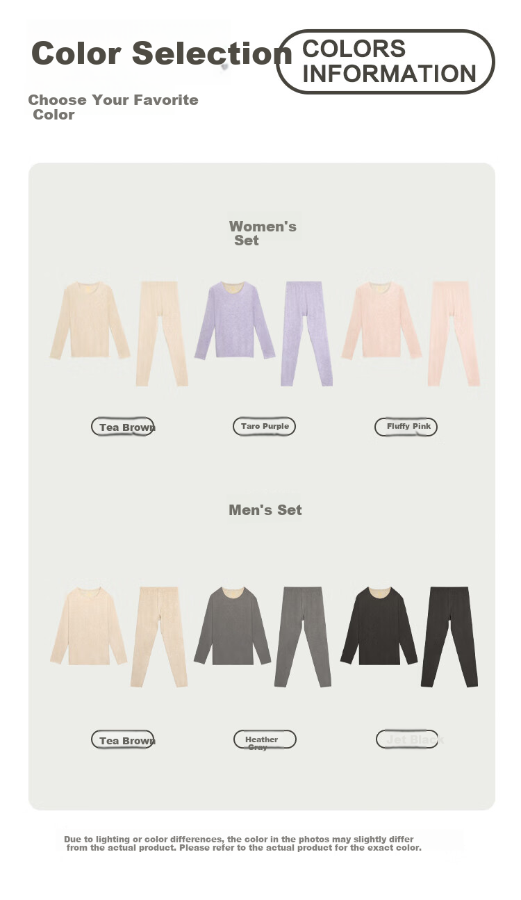Hodo Home Seamless Thermal Underwear Set for Women Autumn Winter Color-Spun Fleece with Cashmere and Mulberry Silk 15