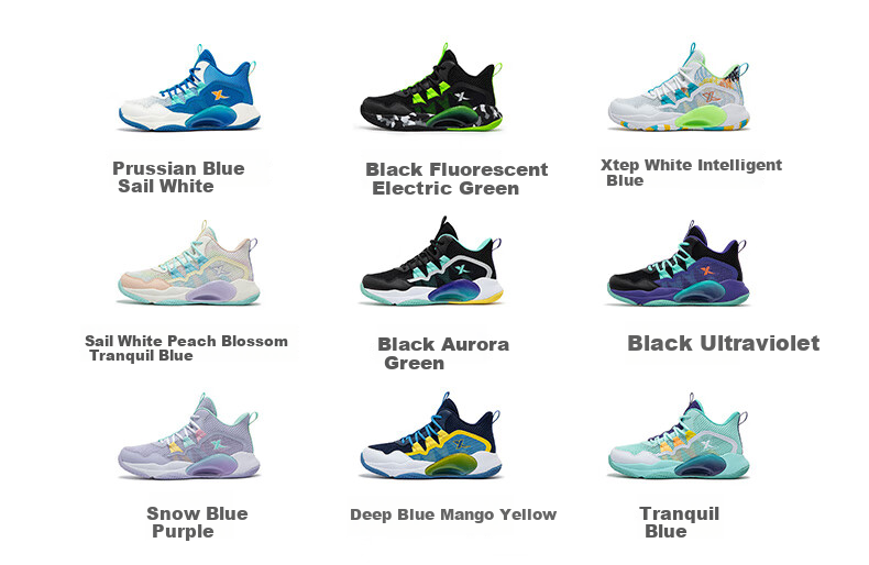 XTEP Children's Unisex Shock-Absorbing Wear-Resistant Basketball Shoes for Young National Champions, Deep Blue/mango Yellow, Size 35 17