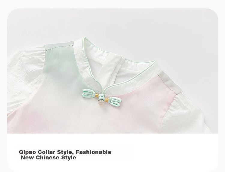 Balabala [balaOne] Girls' Mesh Dress Children's Clothing 2026 New Spring New Chinese Style Qipao 4