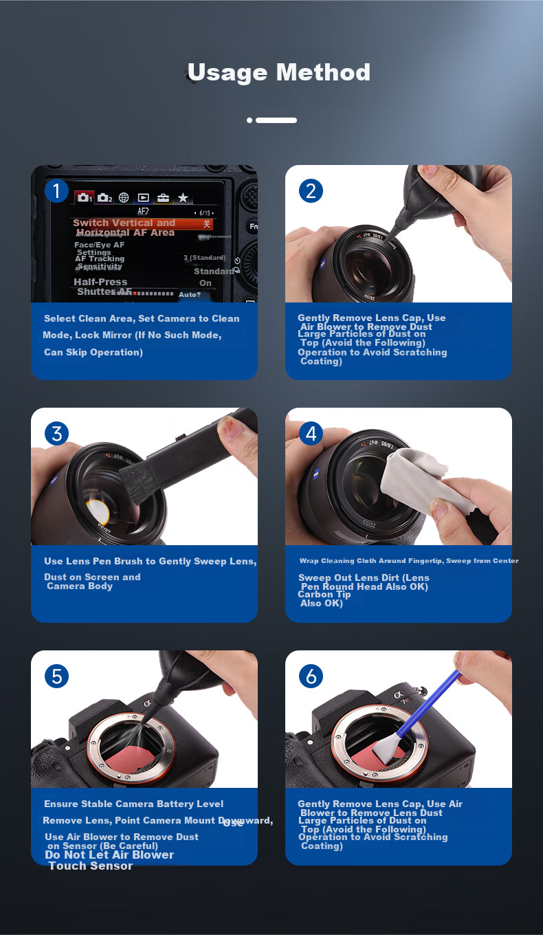 NEEWER 16-in-1 Camera Cleaning Kit CMOS Sensor Cleaning Swabs Dust Removal Tools for Canon Nikon Sony Mirrorless Cameras Lens Cleaning Paper Air Blower 12