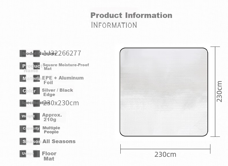 CAMEL Outdoor Picnic Mat Autumn Winter Moisture-Proof Thickened Lawn Mat Beach Tent Ground Mat Picnic Blanket 6277 7