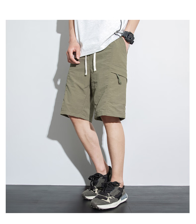 MULINSEN Men's Summer Loose Casual Comfortable Breathable Beach Shorts Military Green 3XL 18